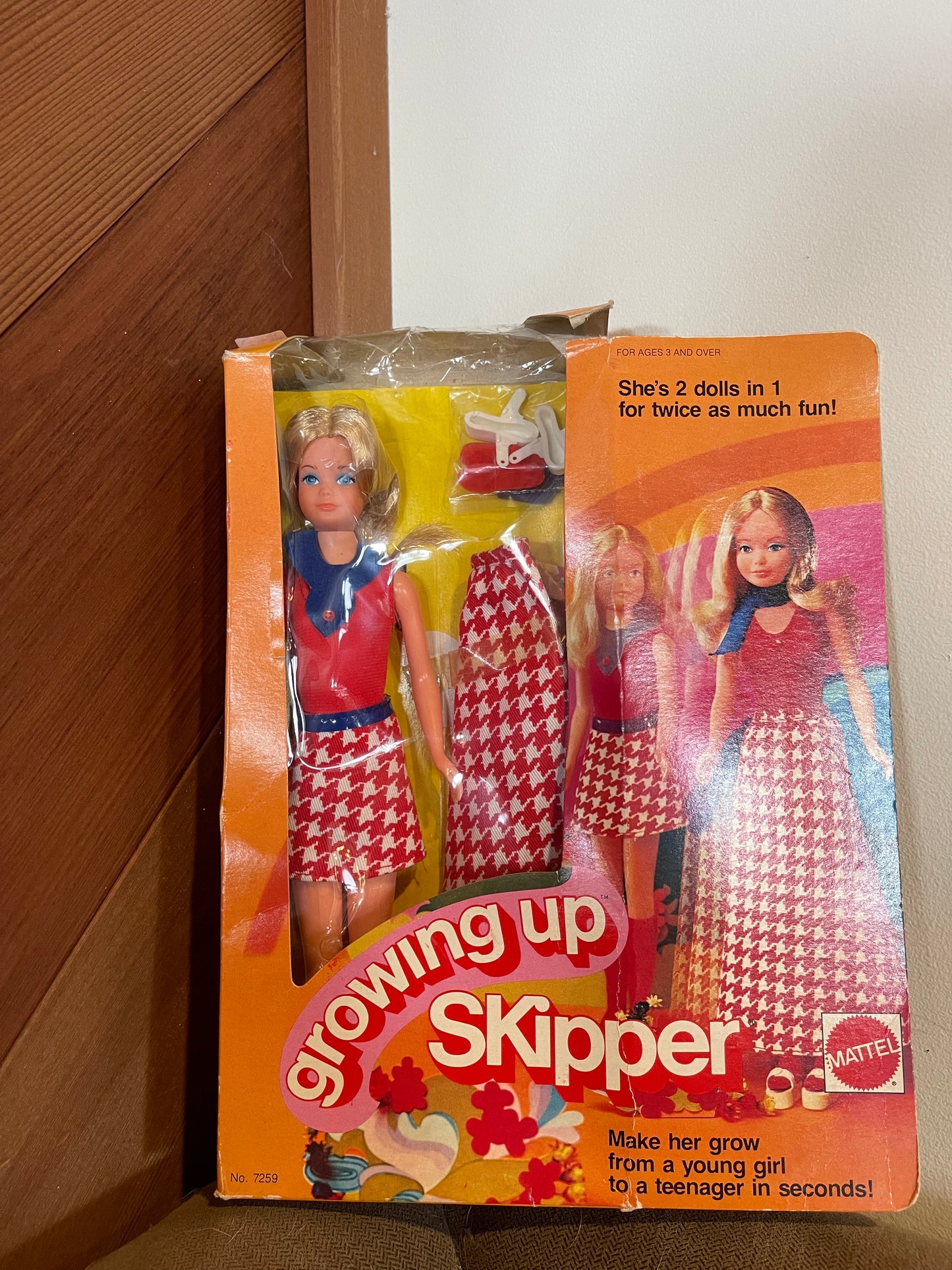 NEW Vintage Mattel 1974 Growing Up Skipper Barbie Doll #7259