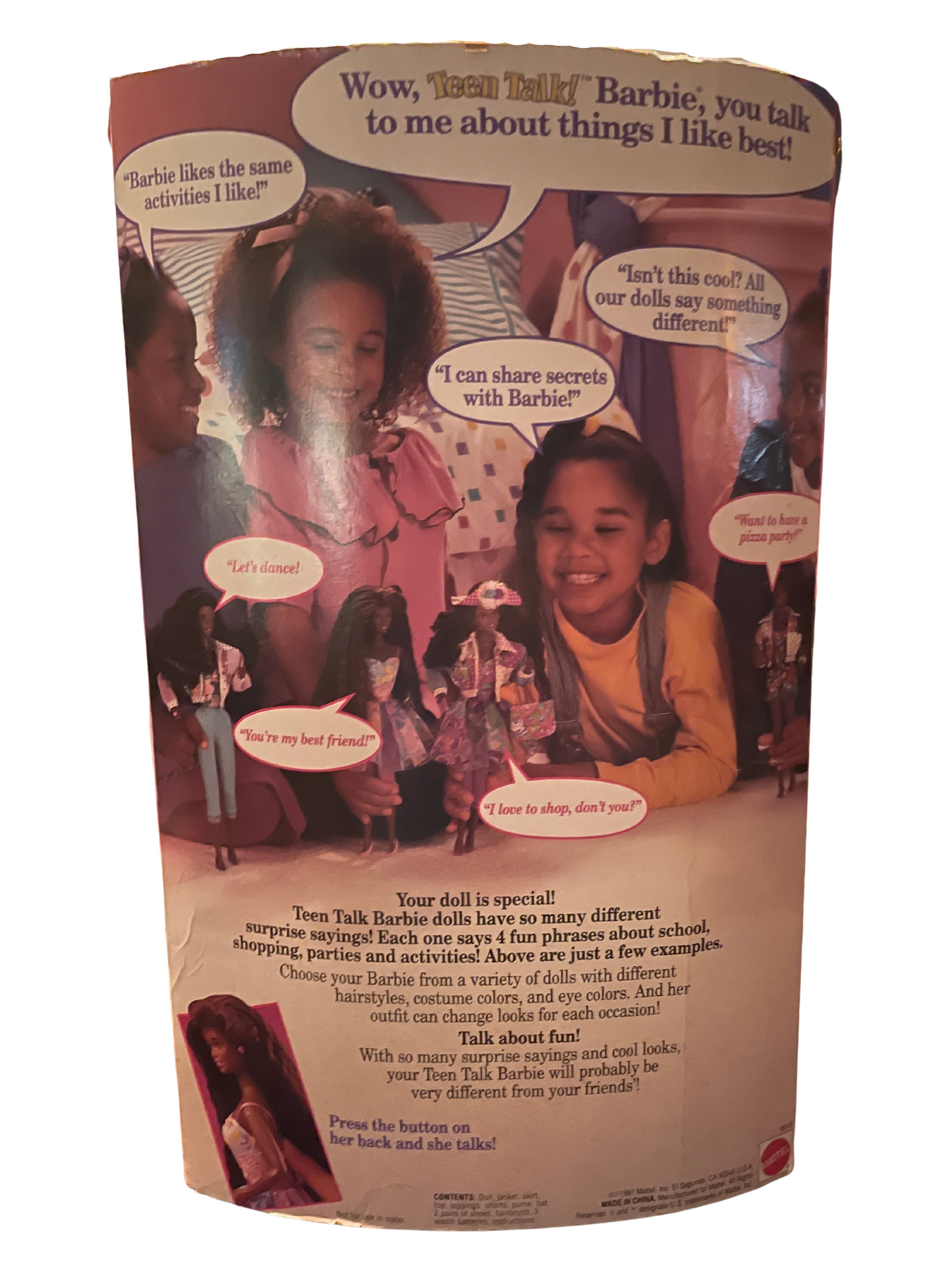 Teen Talk Barbie, African American rare doll - “Math Class Is Tough!”